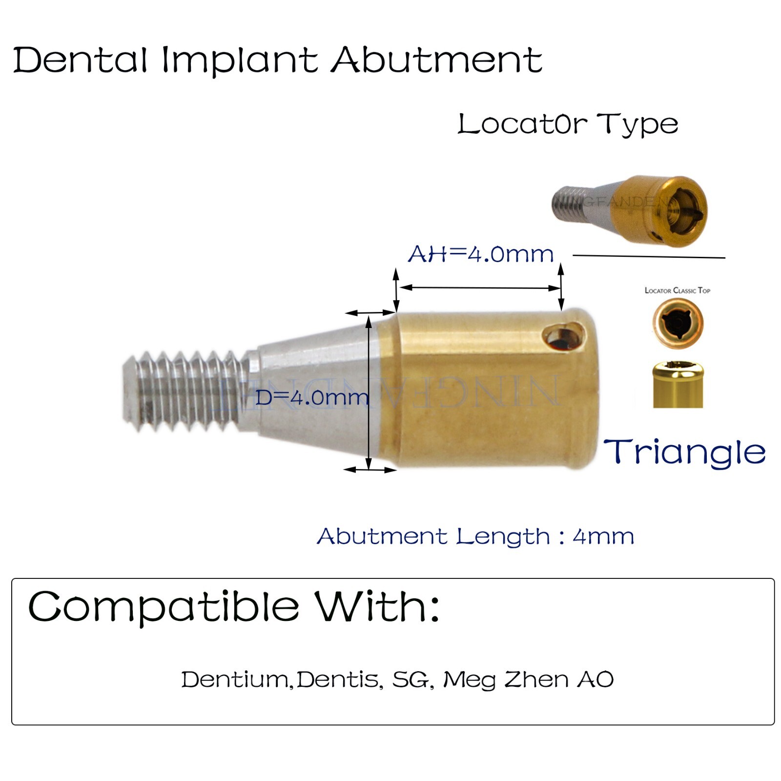 Dentiumm/Dentis/SG/Mega Gen Overdenture Locator Abutments For 3.0/4.0/5.0mm GH