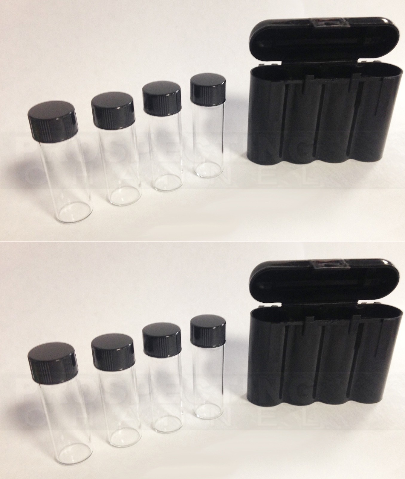 2 PACKS VIAL Carrying CASE Holder Protector 8 1ozt GOLD Storage Vault BLACK new