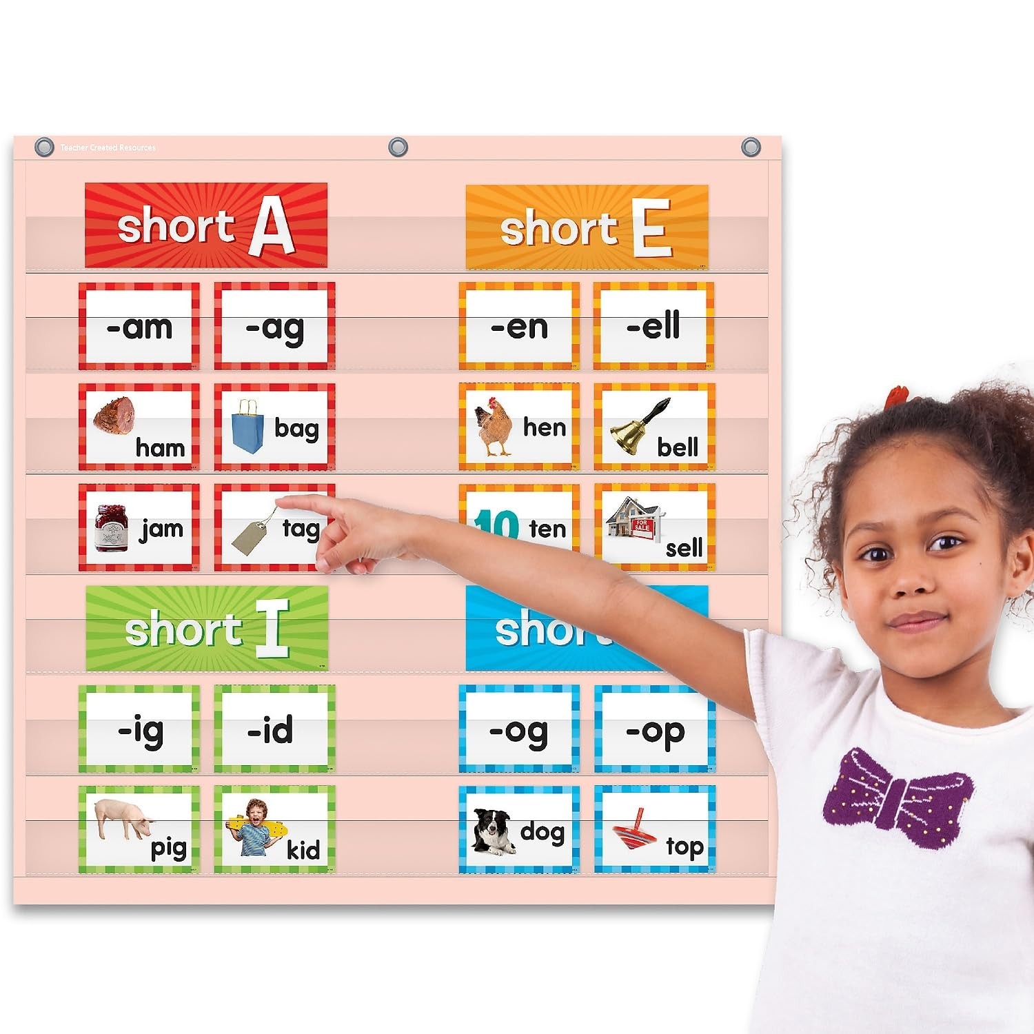 Teacher Created Resources Blush 7 Pocket Chart (28″ x 28″) (TCR20102)