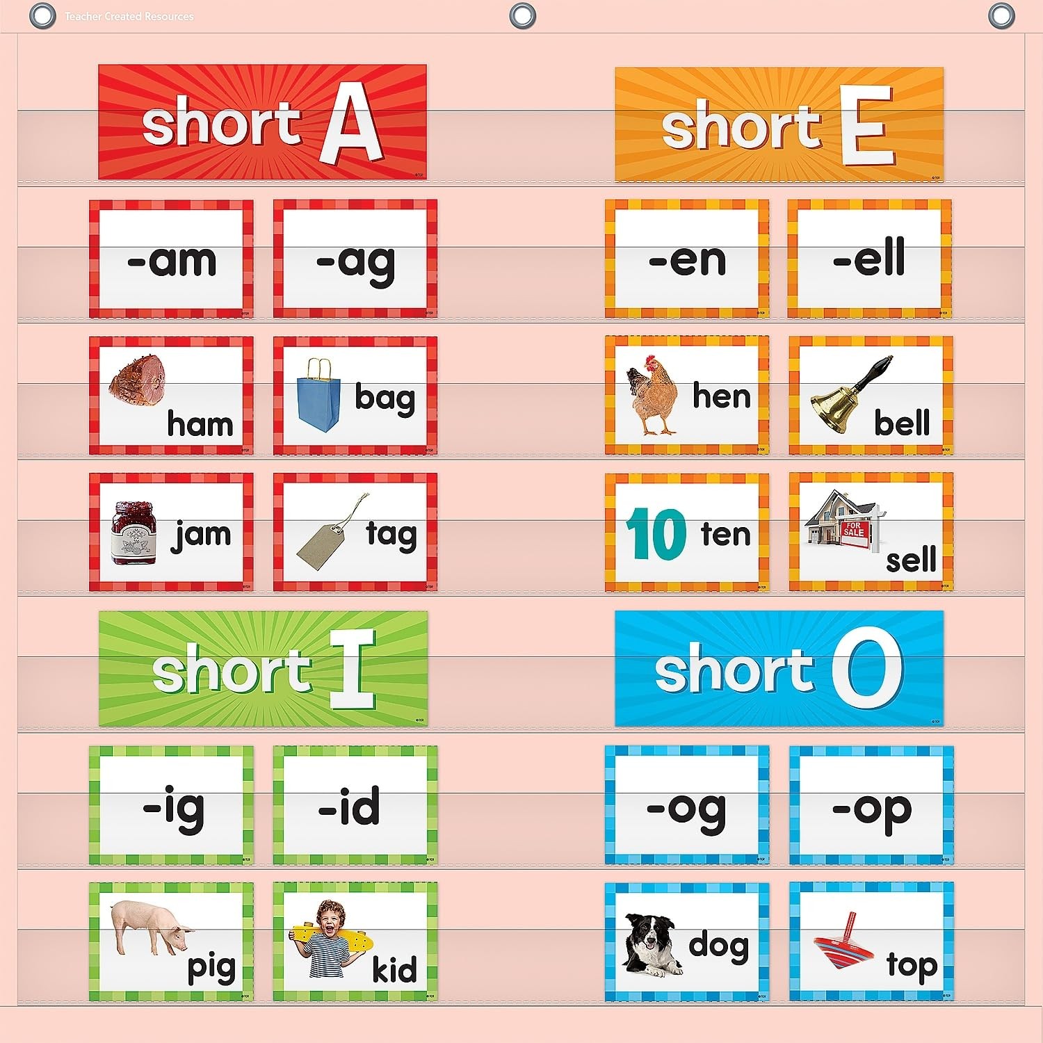 Teacher Created Resources Blush 7 Pocket Chart (28″ x 28″) (TCR20102)