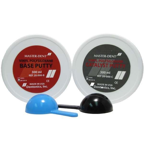 Master-Dent PVS Putty/Putty – Regular Set: 300 ml Catalyst, 300 ml Base, 2