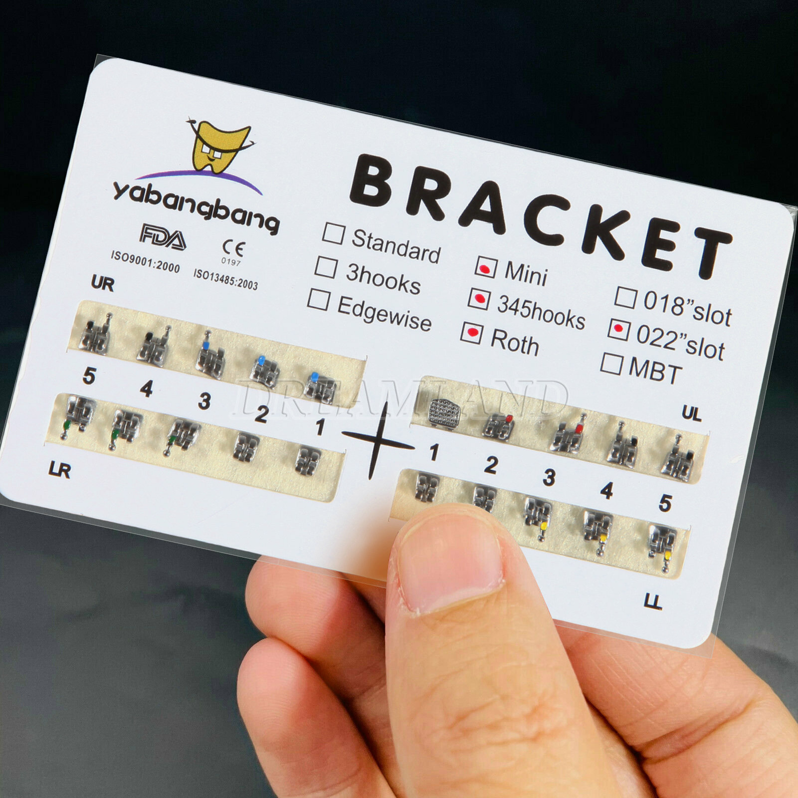 10 Kits Dental Orthodontic Brackets Braces Mini Roth Slot.022 3-4-5 Hook FDA CE