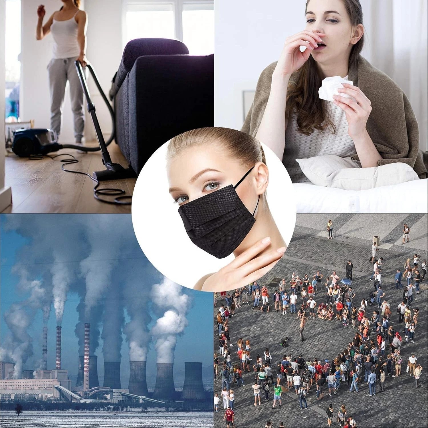 200 PCS Disposable Face Masks – 3-Ply Breathable Protection for Adults & Teens