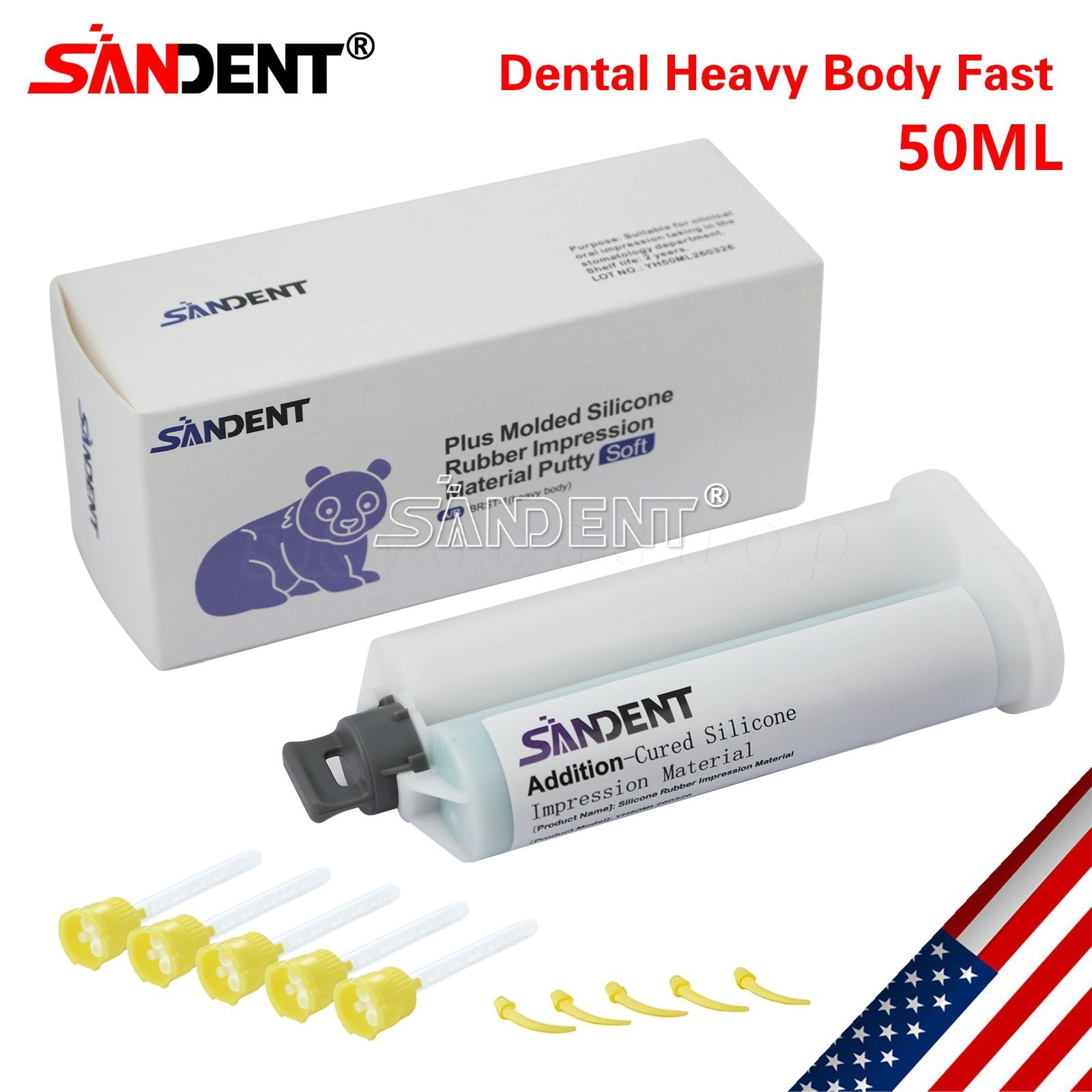 24PCS Dental Impression Material VPS Heavy Body Fast Putty Set 50 ml Cartridges