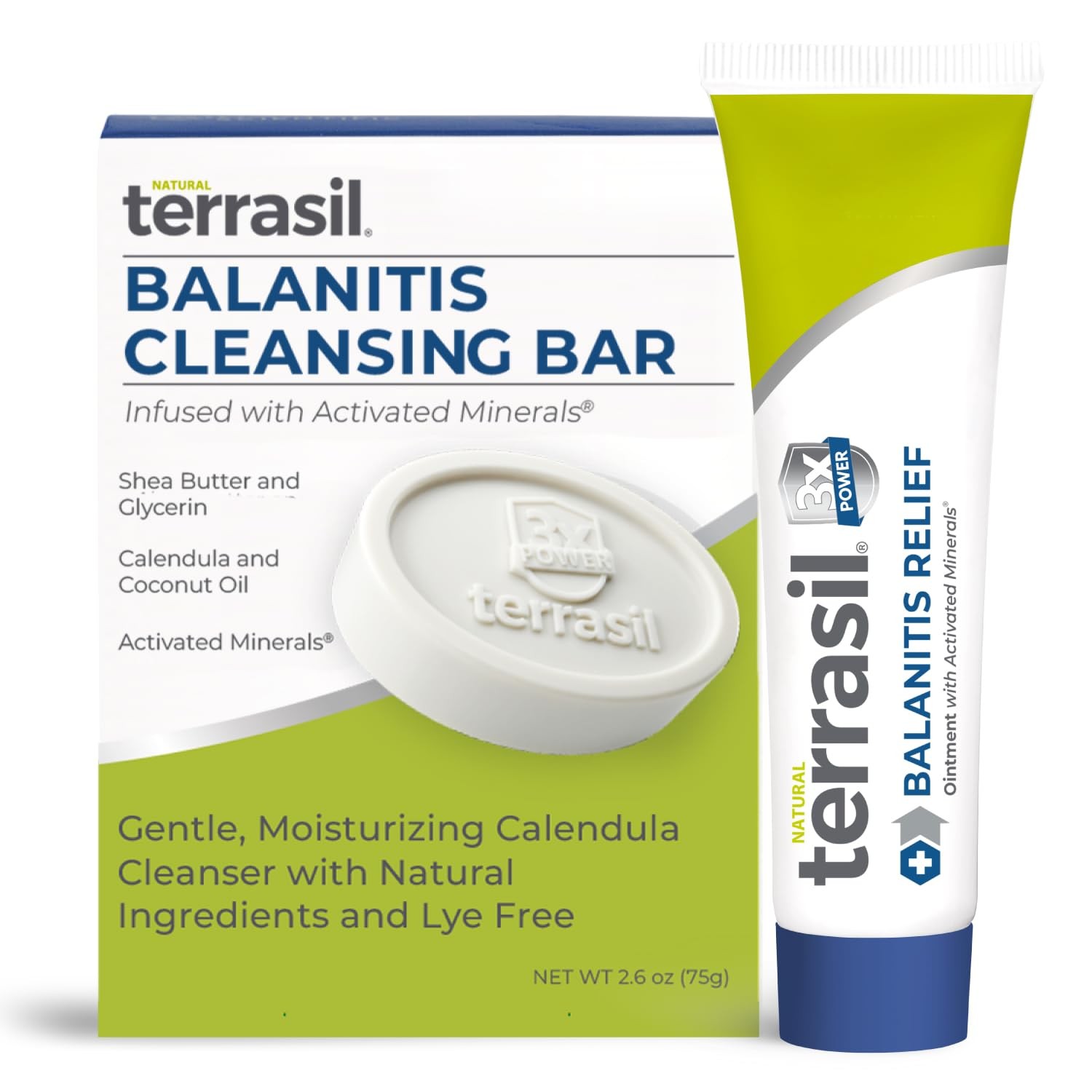 TerraSil Balanitis Relief & Cleansing Soap 2-Pc Kit for Men: Natural Ointment