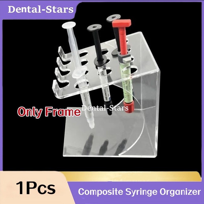 Dental Acrylic Composite Syringe Organizer Holds 11 Syringes Holder Rack Clear