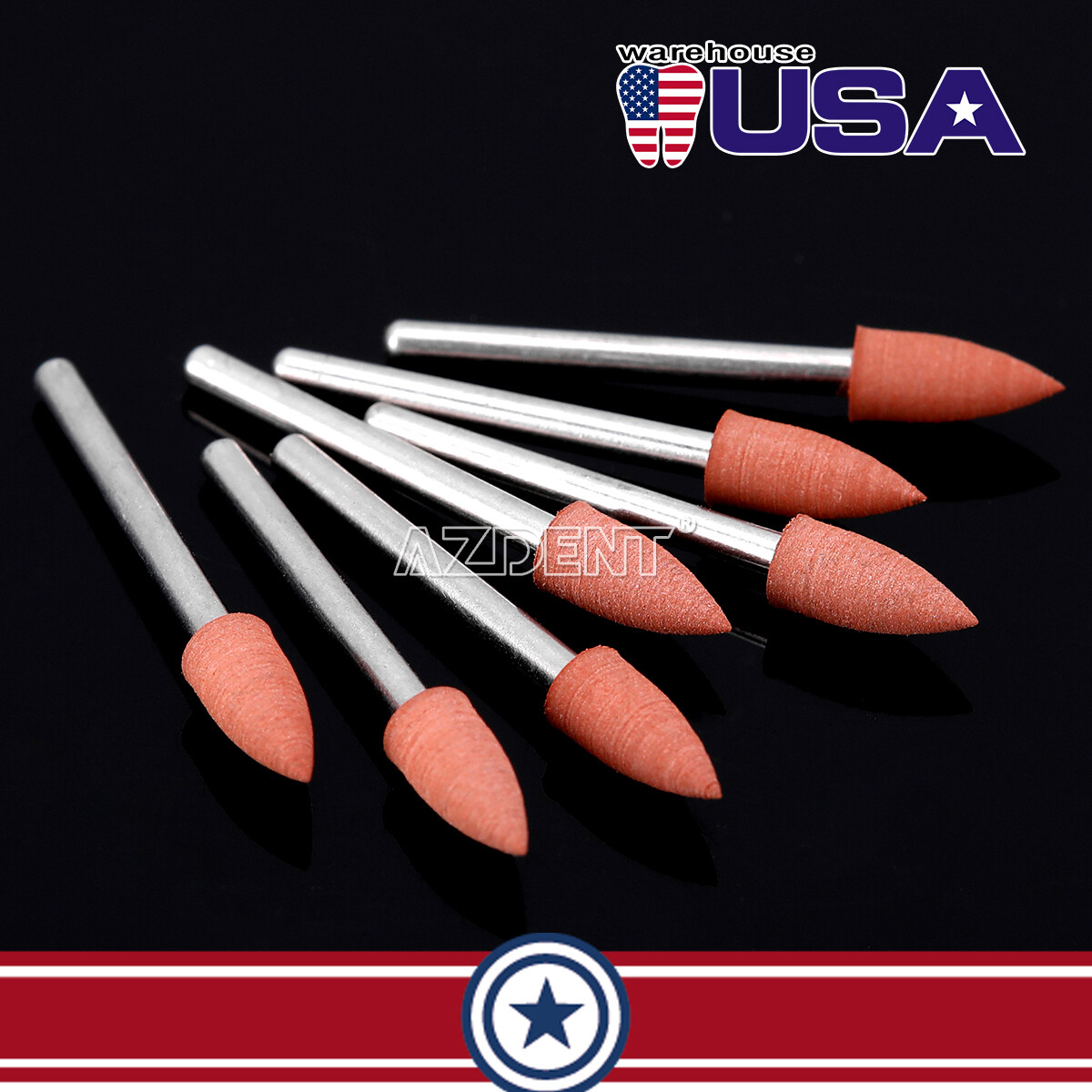US 5 kits Dental 0413 Brownie Polishers Friction Grip FG Mini Points 1.6mm Sale
