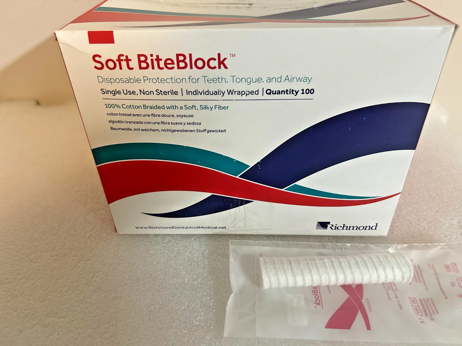 100x Richmond Soft BiteBlock Large 4″ x 3/4″ 260004 New Sealed