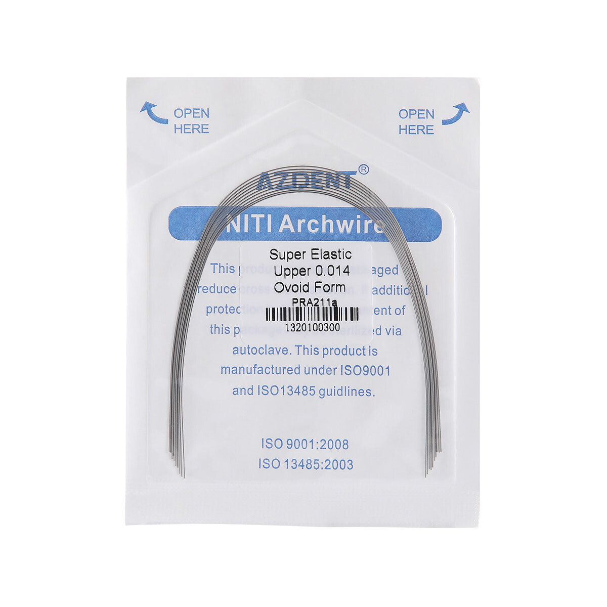 AZDENT Dental Ortho Ceramic Bracket Braces Roth MBT 0.022 018 / Arch Wire Round
