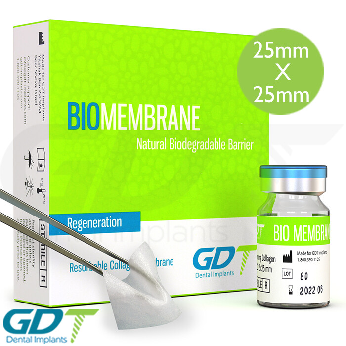25mmX25mm BioMembrane Reso rbable Collagen Barrier Sterile Package GDT Im plants