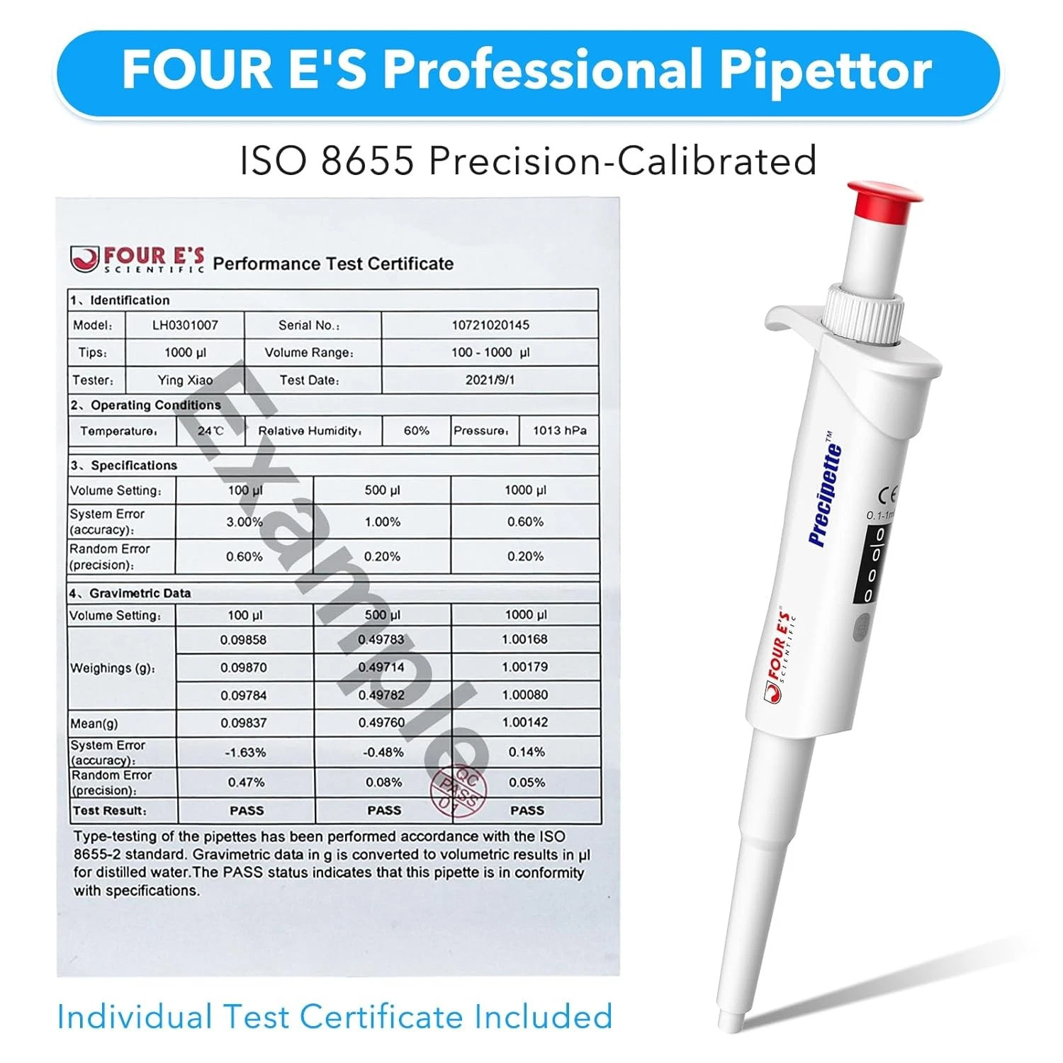 New 0.1-1ml Lab Micropipette Adjustable Manual Pipette Single Channel Pipettor