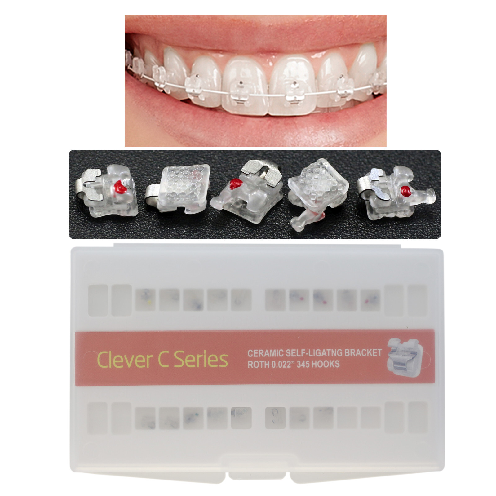 Orthodontic Self Ligating Bracket Empower Ceramic Sapphire Brace Roth 022 345 AO