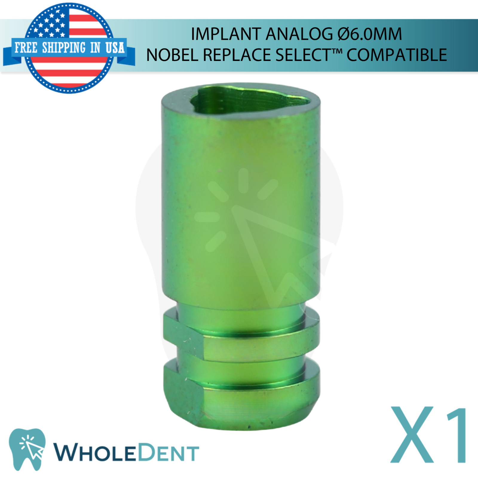 1x Dental Fixture Analog Ø6.0mm Titanium N0bel Replace Select™ Compatible