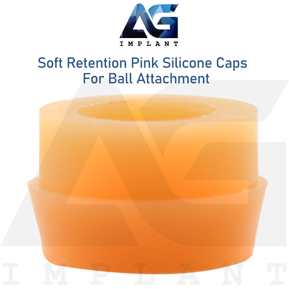 10 Pink Soft Regular Silicone Caps 2.5mm For Ball Attachment Dental Overdenture