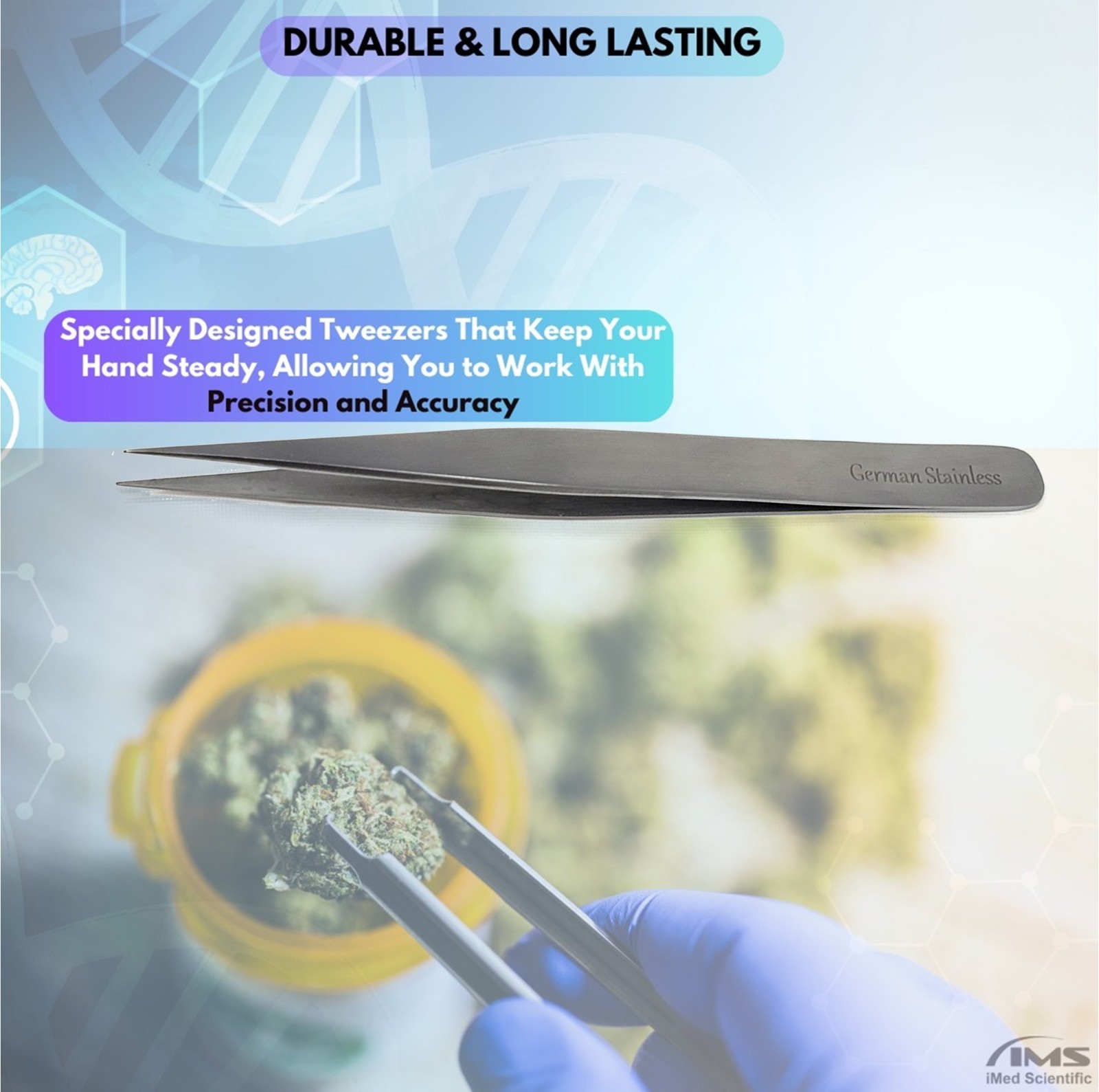 High Precision Lab Tweezers/Forceps with Straight Fine Point, Stainless Steel CE