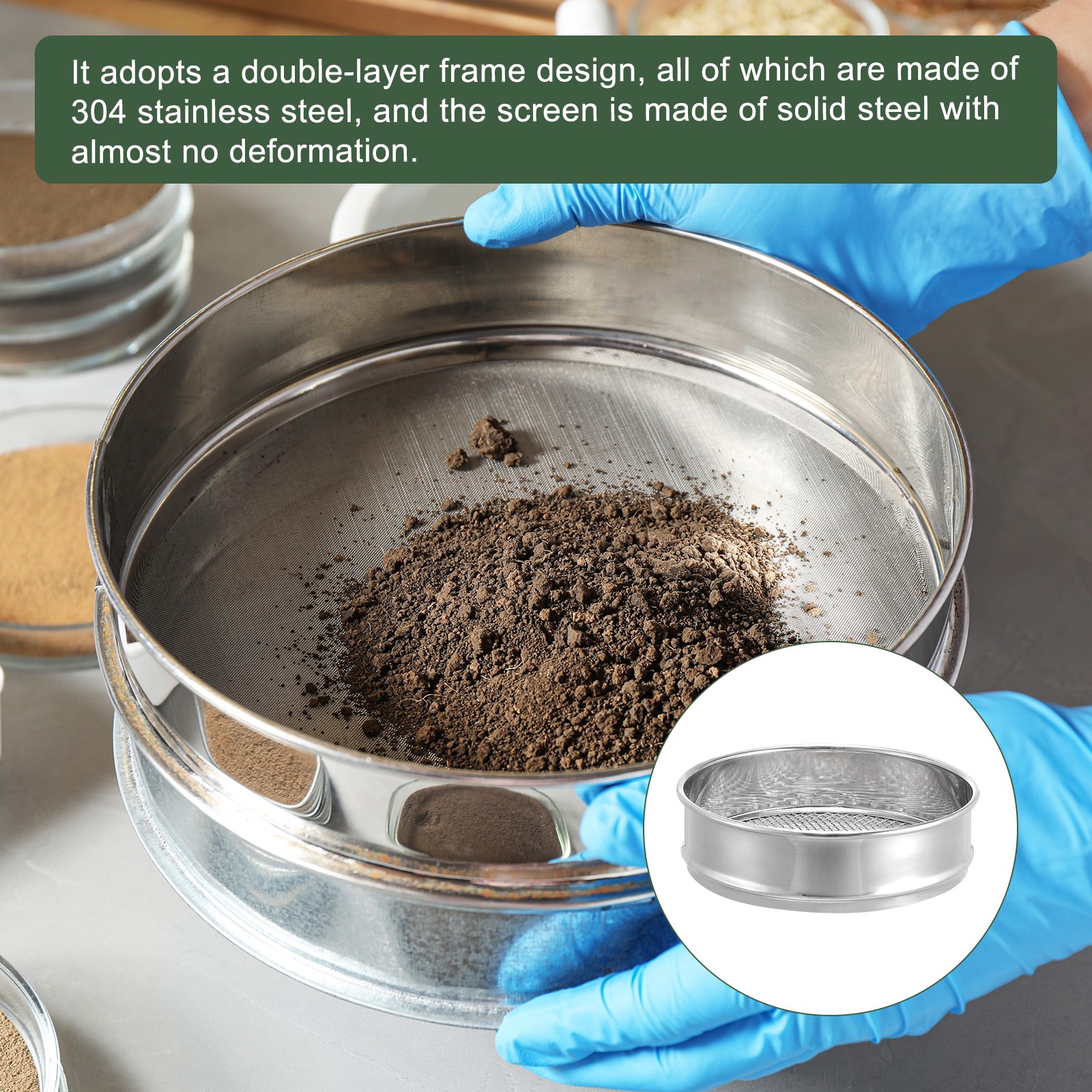 5 Mesh Lab Sieve 8″ Diameter Test Sieve Stainless Steel Wire Cloth 4mm
