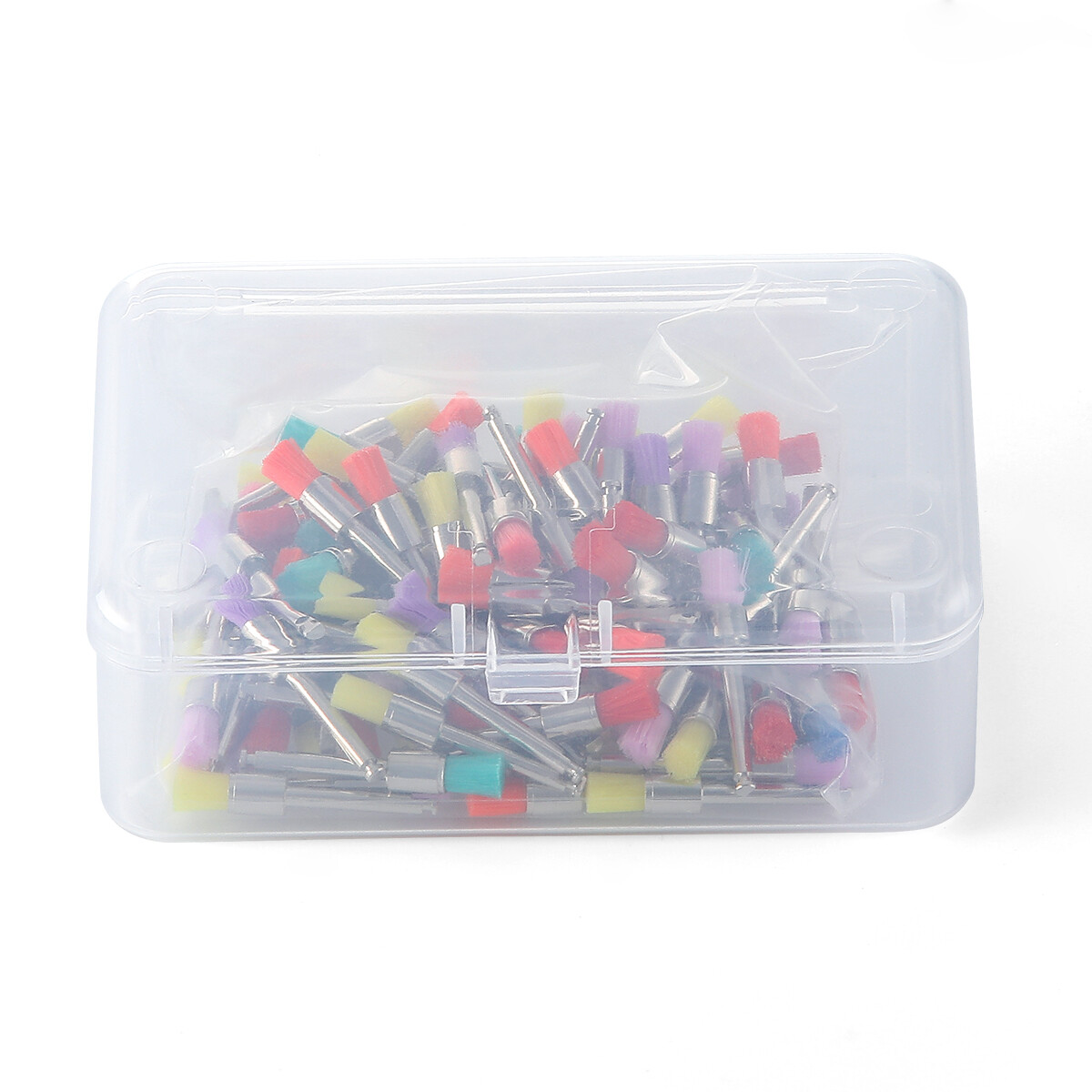 100pcs Dental Nylon Bowl Polishing Polisher Prophy Flat Type Colorful Brushes