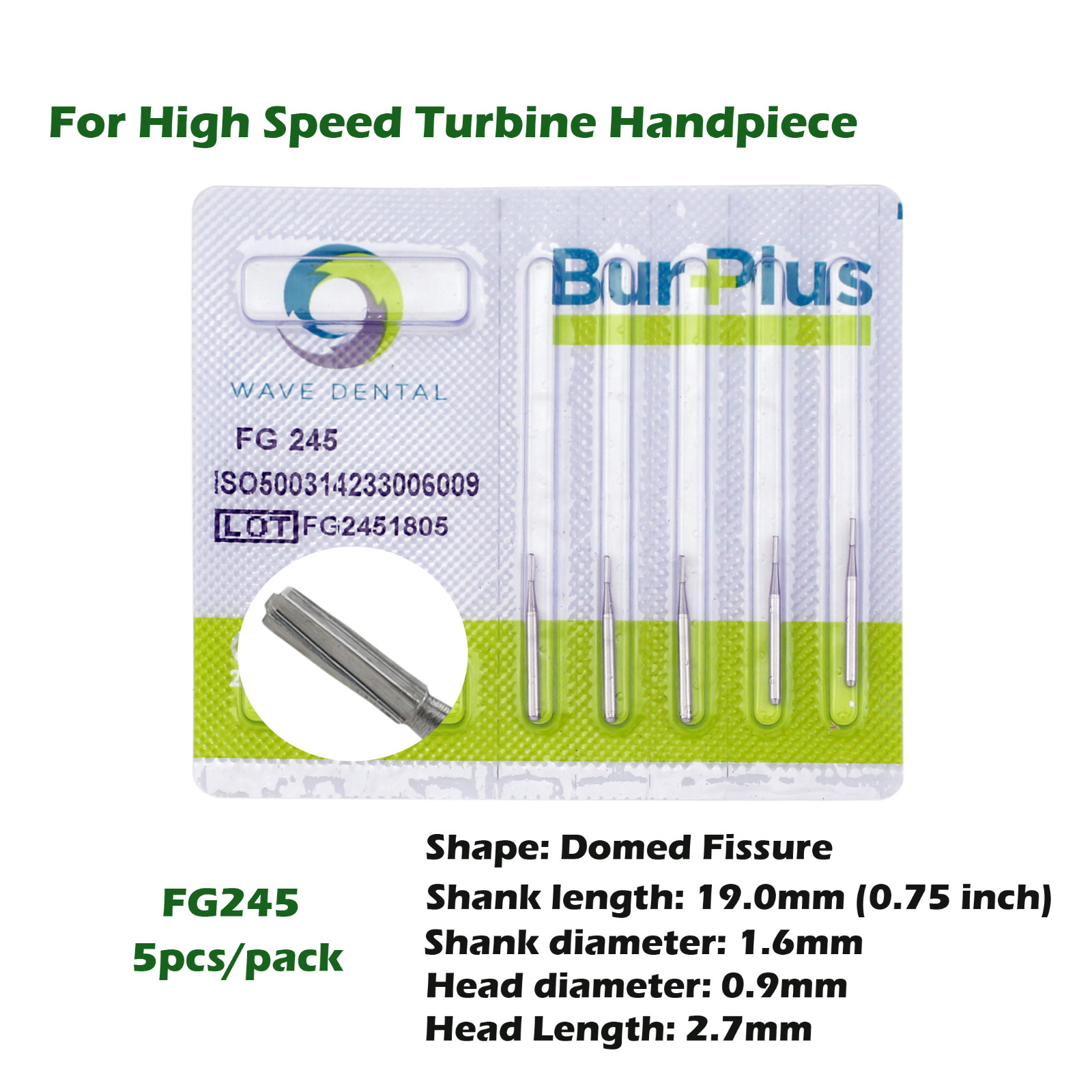 Wave Dental Carbide Bur Friction Grip High Speed Bur FG330 Round 1/4 2 4 6 8 557