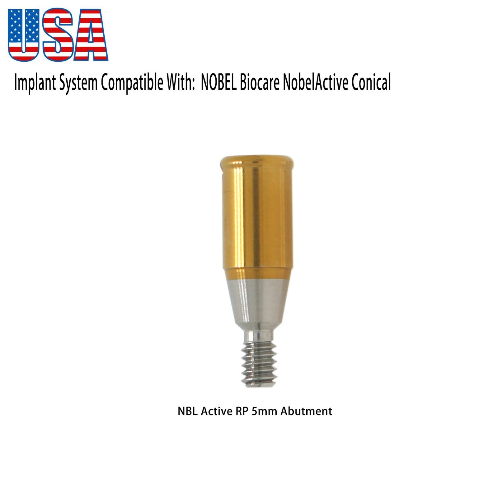 US Dental Attachment Abutment Male Cap for NOBEL Biocare Nobel Active Conical RP