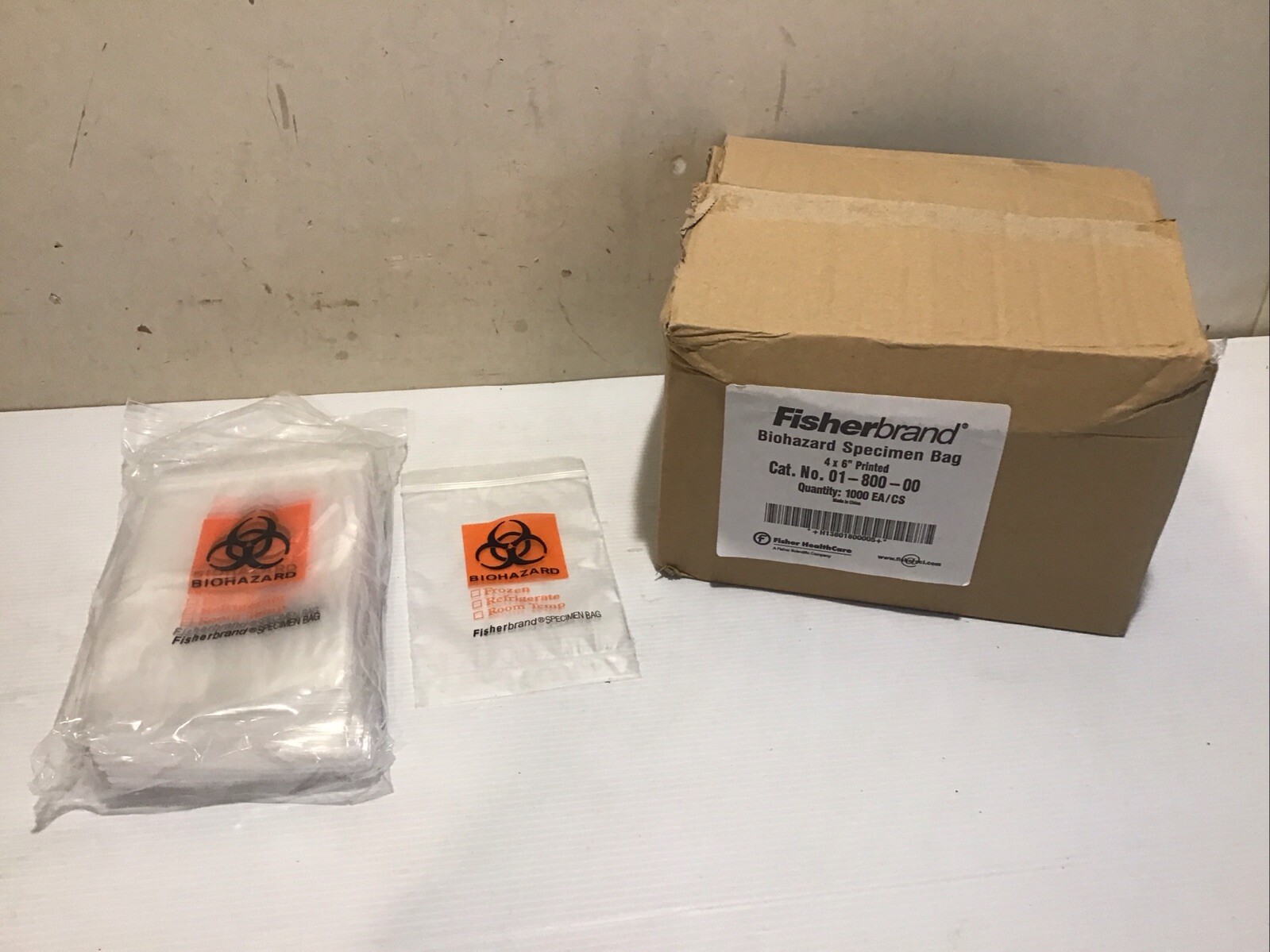 Fisherbrand Biohazard Specimen Clear Transfer Bag 4″x 6″ Lot 1000 Pieces