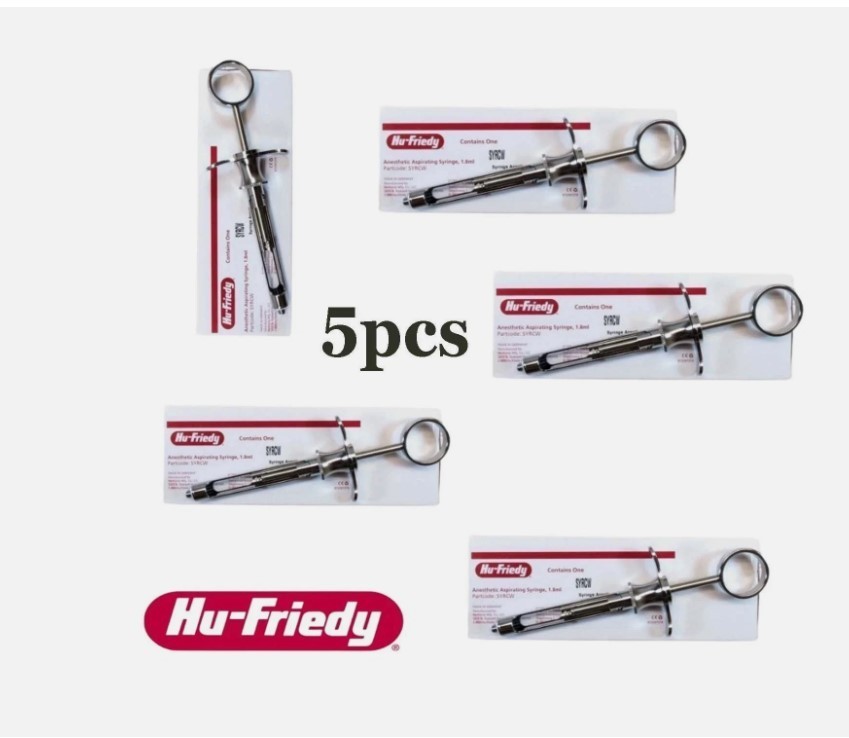 Lot of 5x Hu-Friedy CW Style Dental Anesthetic Aspirating 1.8ml Syringe SYRCW
