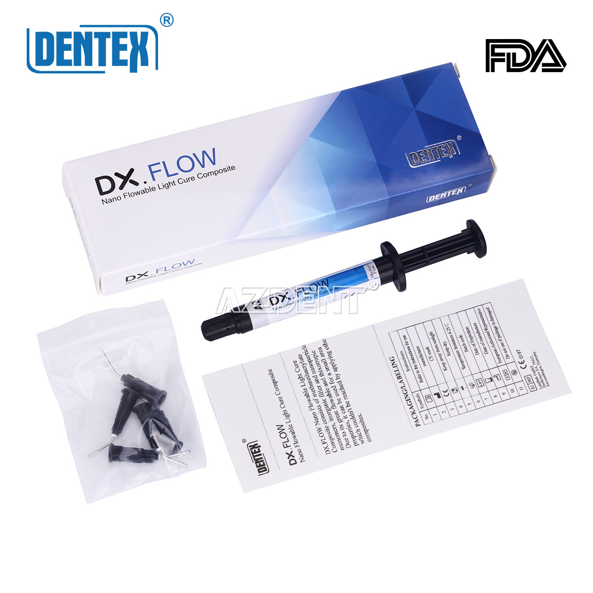 UPS 10X DENTEX DX.FLOW Dental Flowable Medium Flow Light Cure Composite A2