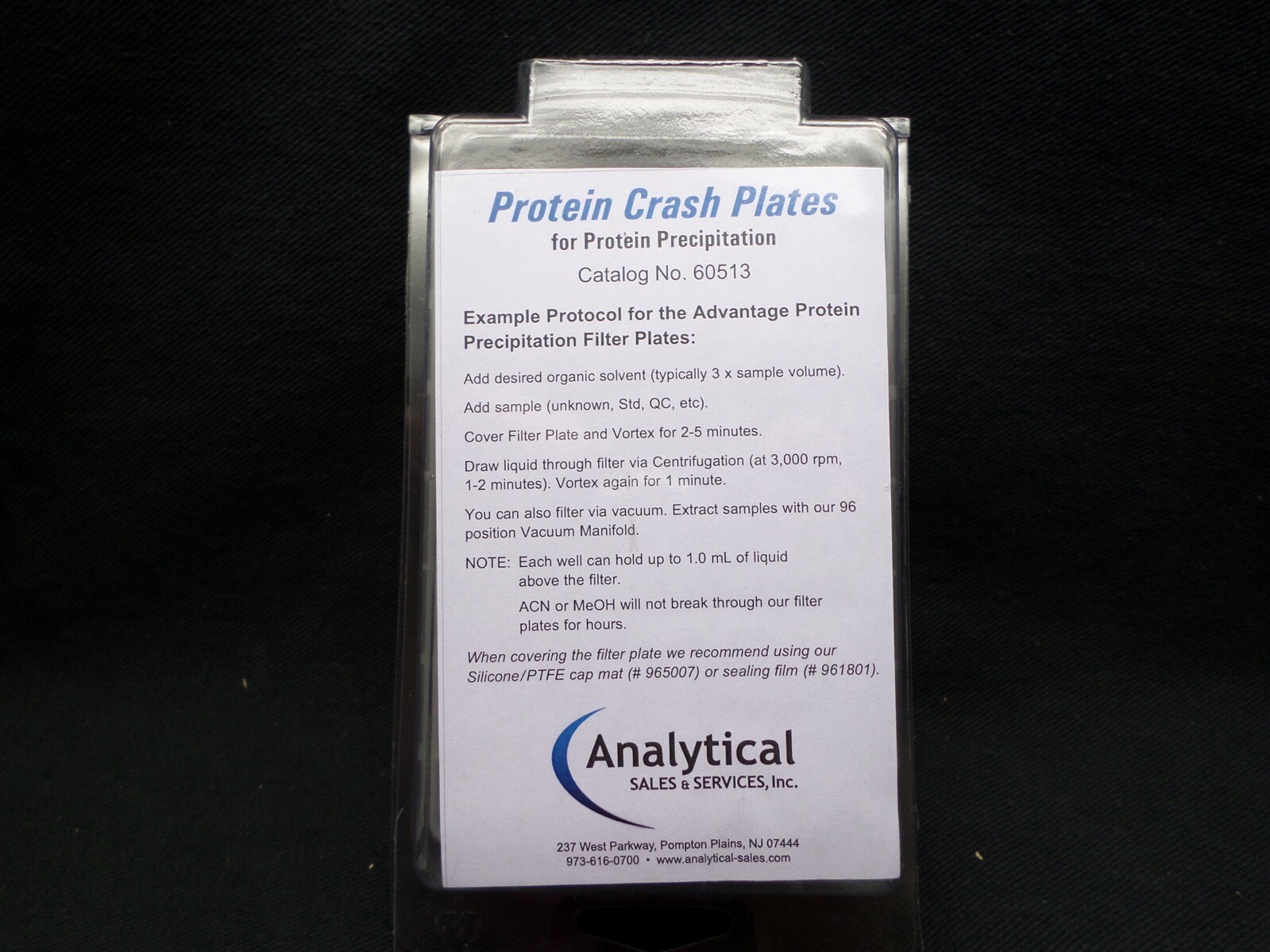 Analytical 1mL Protein Precipitation and Hepatocyte 96-Well Crash Plate 60513