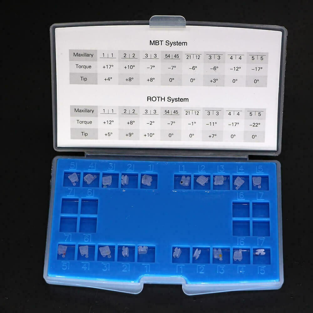 1×ORMAER Dental Orthodontic Ceramic Bracket Brace Roth 018 345 hooks 20pcs/kit