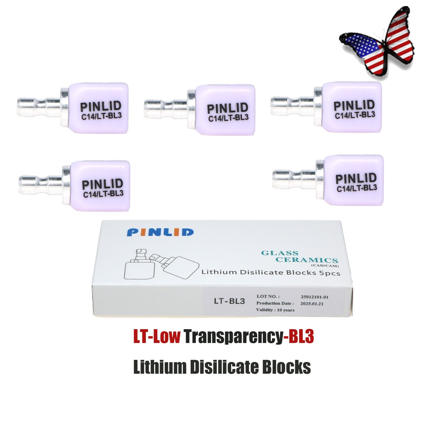 C14 Emax Glass Ceramic Lithium HT/LT Transparency Cerec blocks Dislicate CAD/CAM