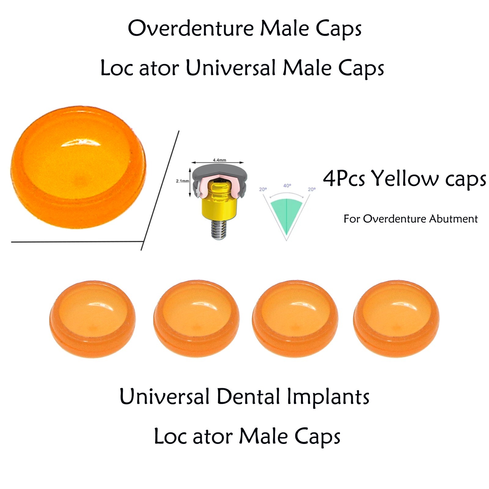 Zimmer Screw-Vent 3.5/4.5mm Locator Abutment Dental Implant Abutment & Male Caps