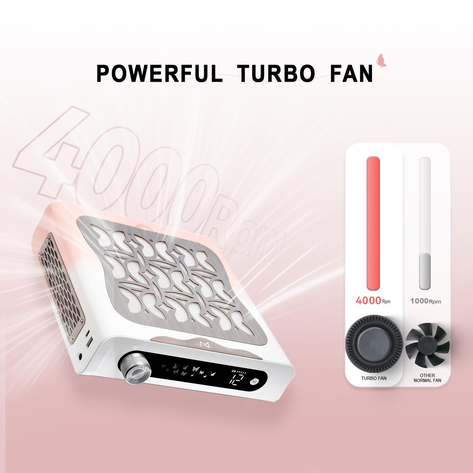 M Beauty Studio M Nova Air Nail Dust Collector 60W Cordless Rechargeable Nail