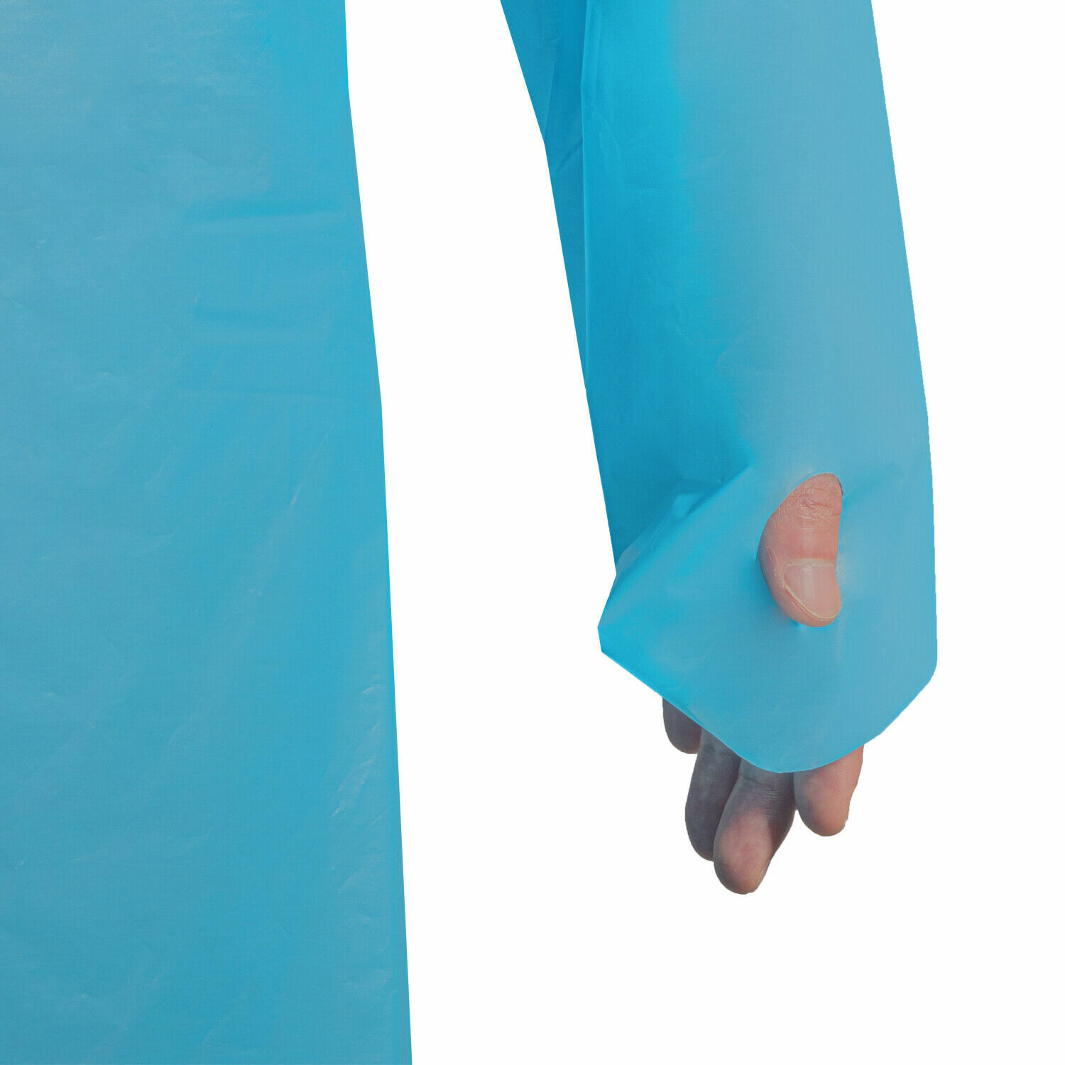 Disposable CPE Fluid Isolation Gowns With Thumb Hole Protective Suit 100 PACK