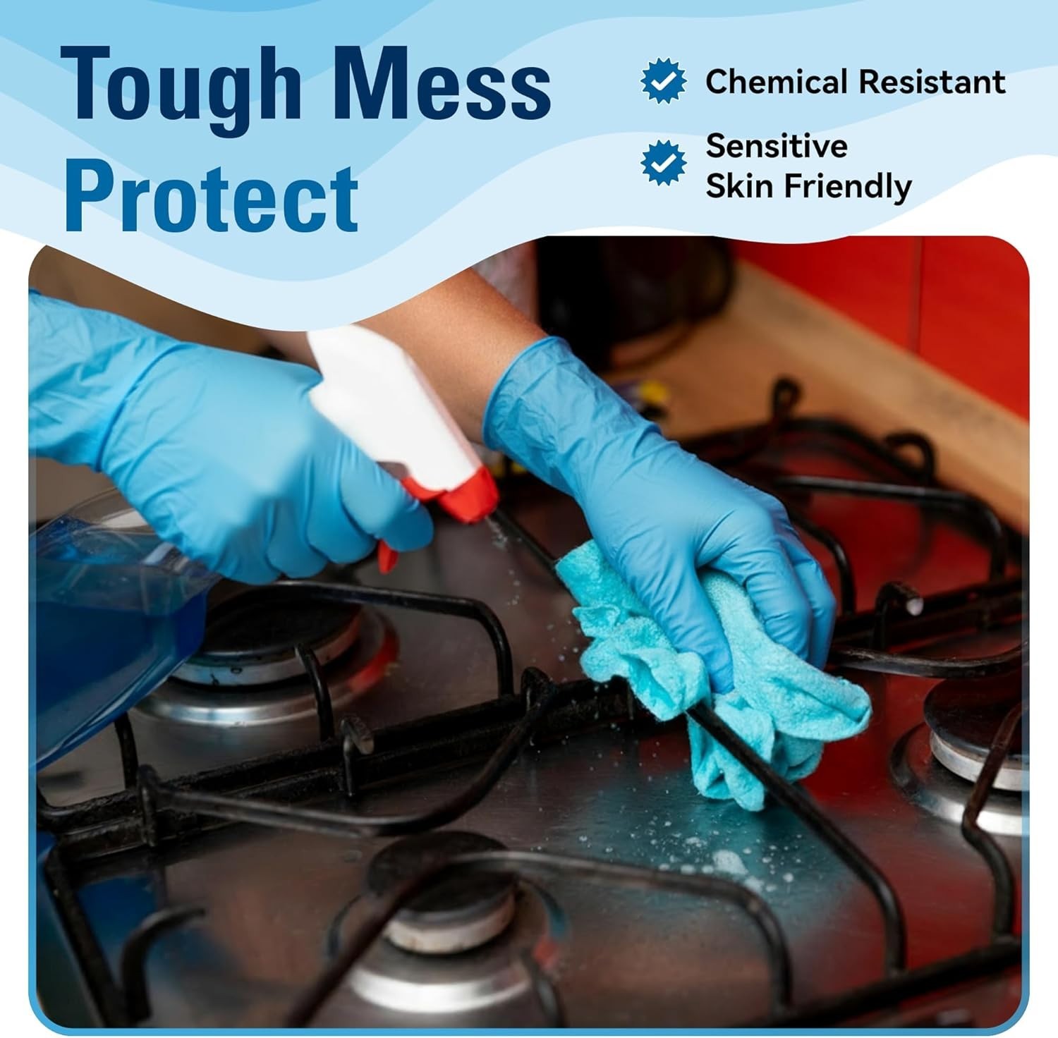 Durable 100 Count Food Grade Disposable Gloves – Waterproof & Chemical Resistant