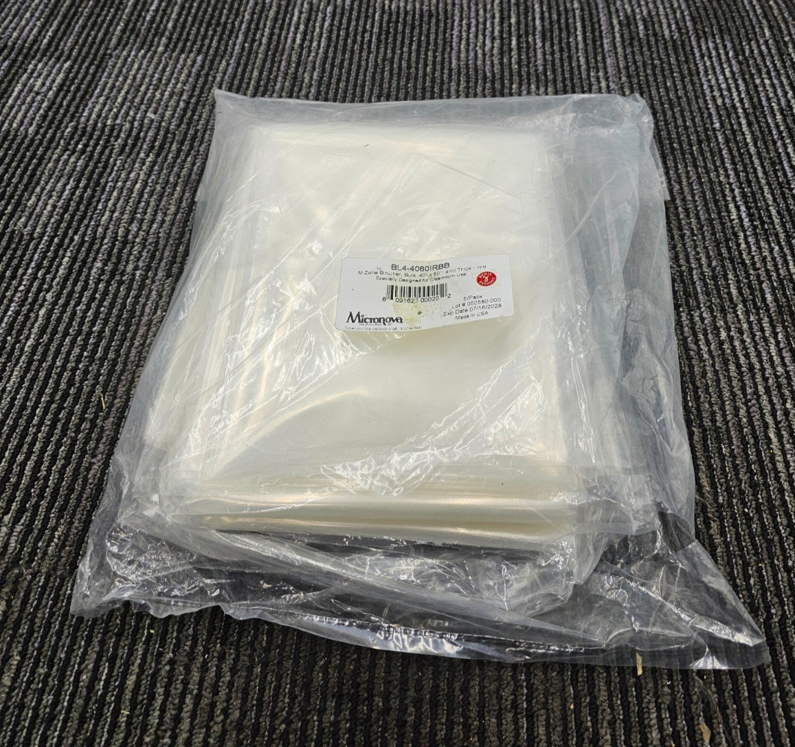 (QTY 5) Micronova BL4-4060IRBB M-Zone BinLiner 40″ x 60″ x 4mil Irradiated