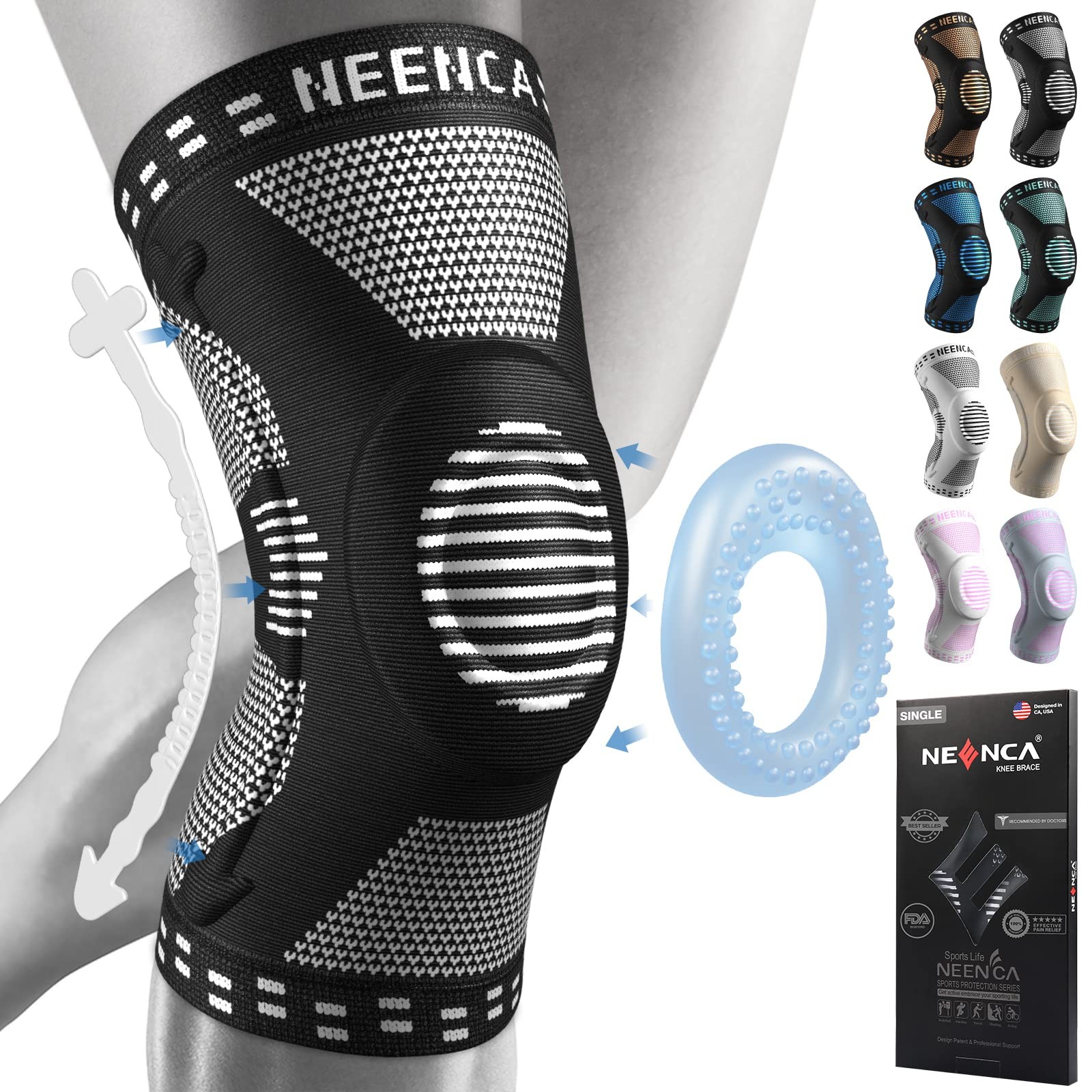 Neenca Professional Knee Brace For Pain Relief Medical Knee Support Patella Pad