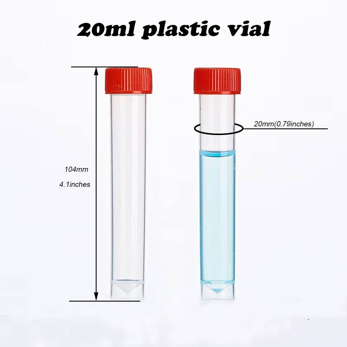20ml Plastic Small Vials with Screw Caps Sample TubesPP Material Free from DN…
