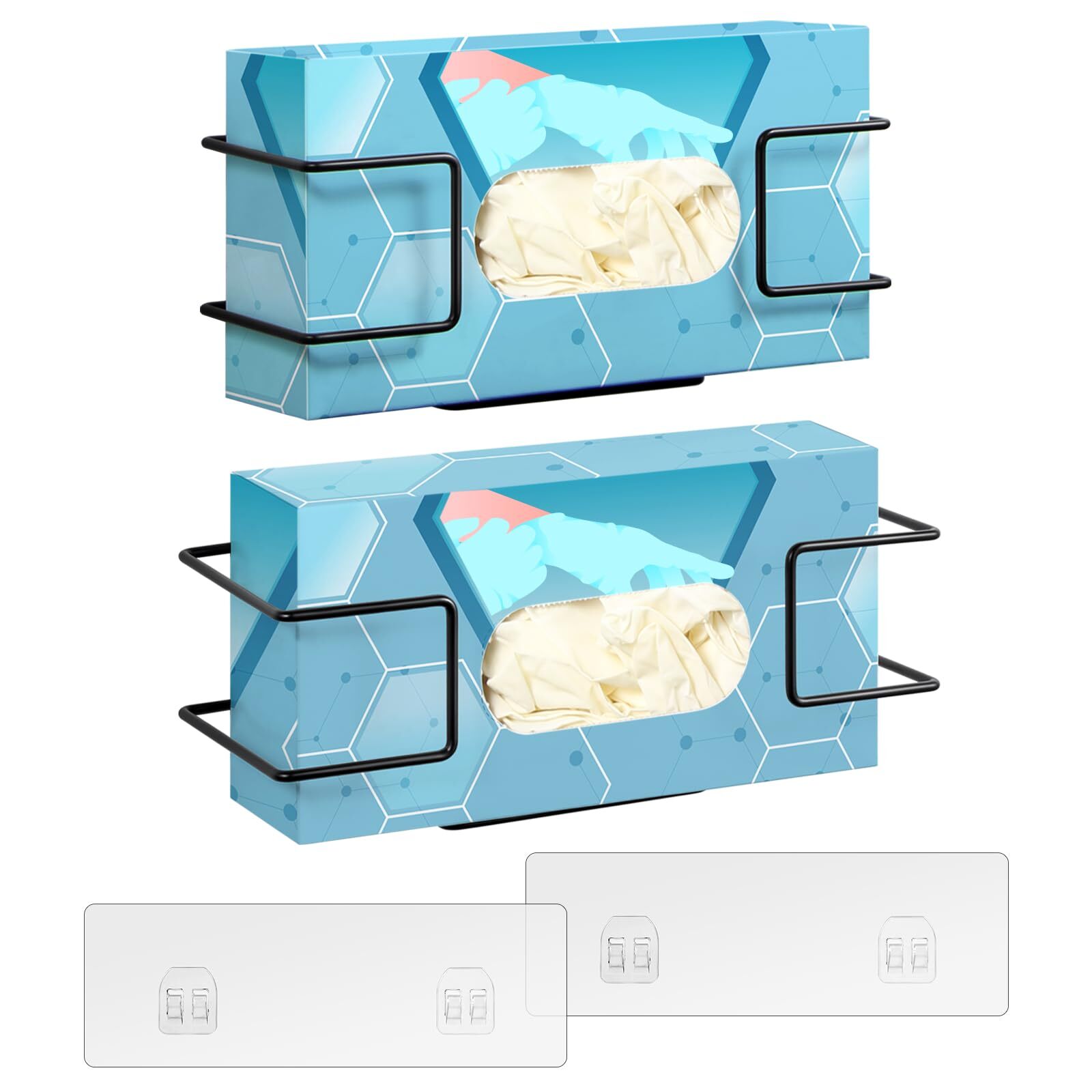 Glove Box Holder Wall Mount Disposable Glove Dispenser, 2 Pack Metal Glove Ra…