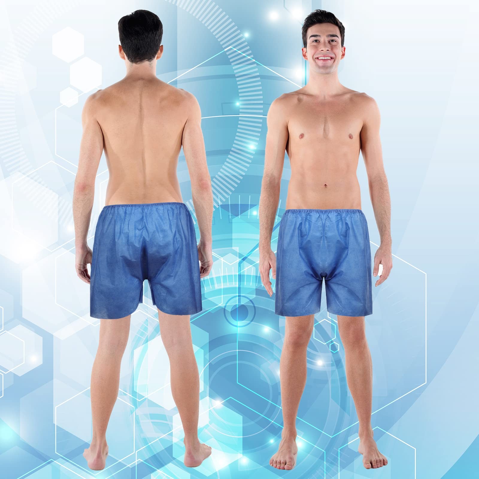 100 Pcs Disposable Exam Shorts Medical Patient Exam Wear Short Non Woven with El