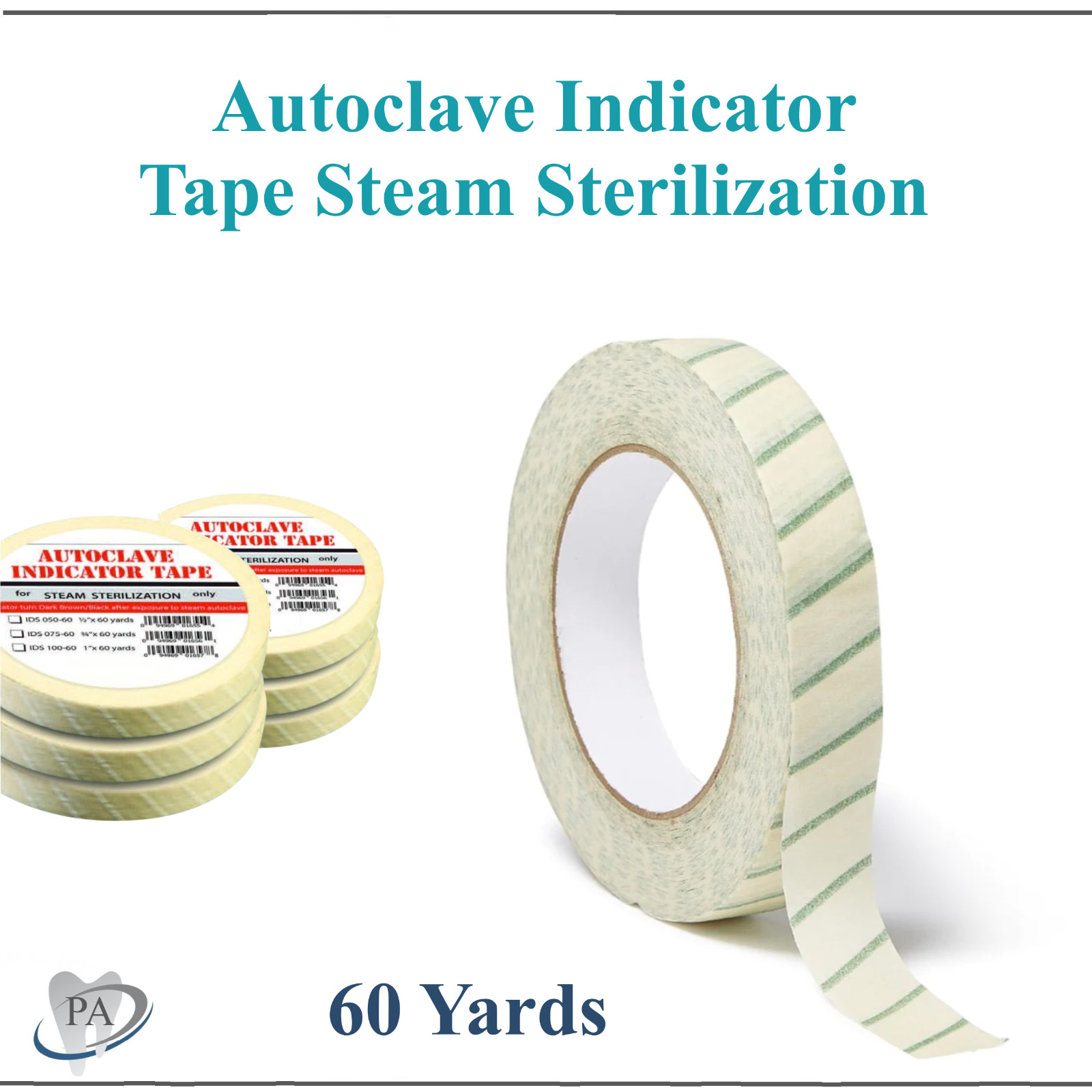 5 x Dental Autoclave Indicator Tape, 3 Sizes, Lead-free, 60 yd. Roll Tattoo USS