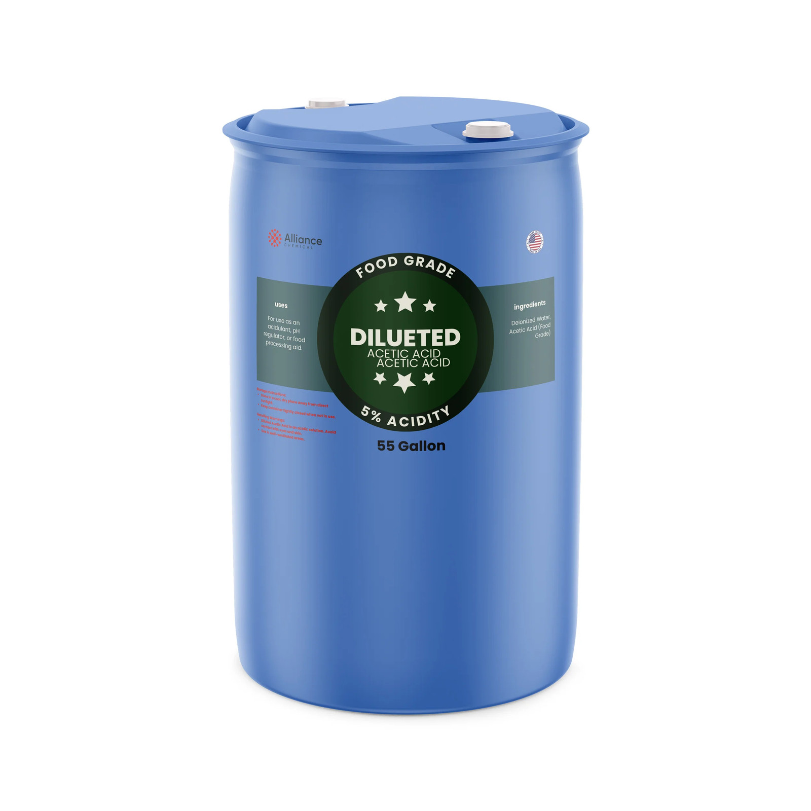5% Diluted Acetic Acid Food Grade – 55 Gallon Drum
