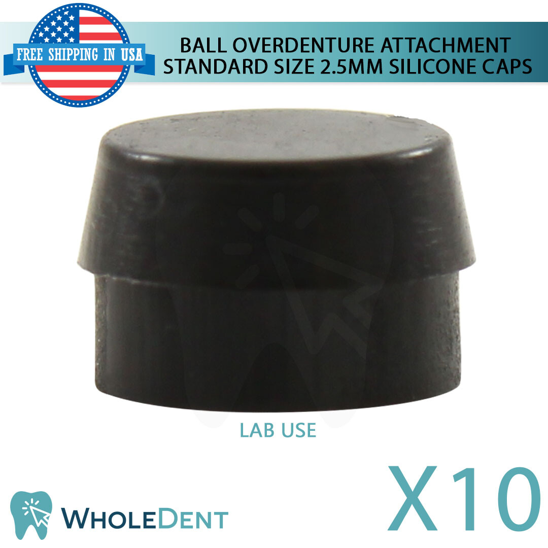 10x Lab Silicone Cap Ø2.5mm Ball Attachment Abut ment Dental Im plant