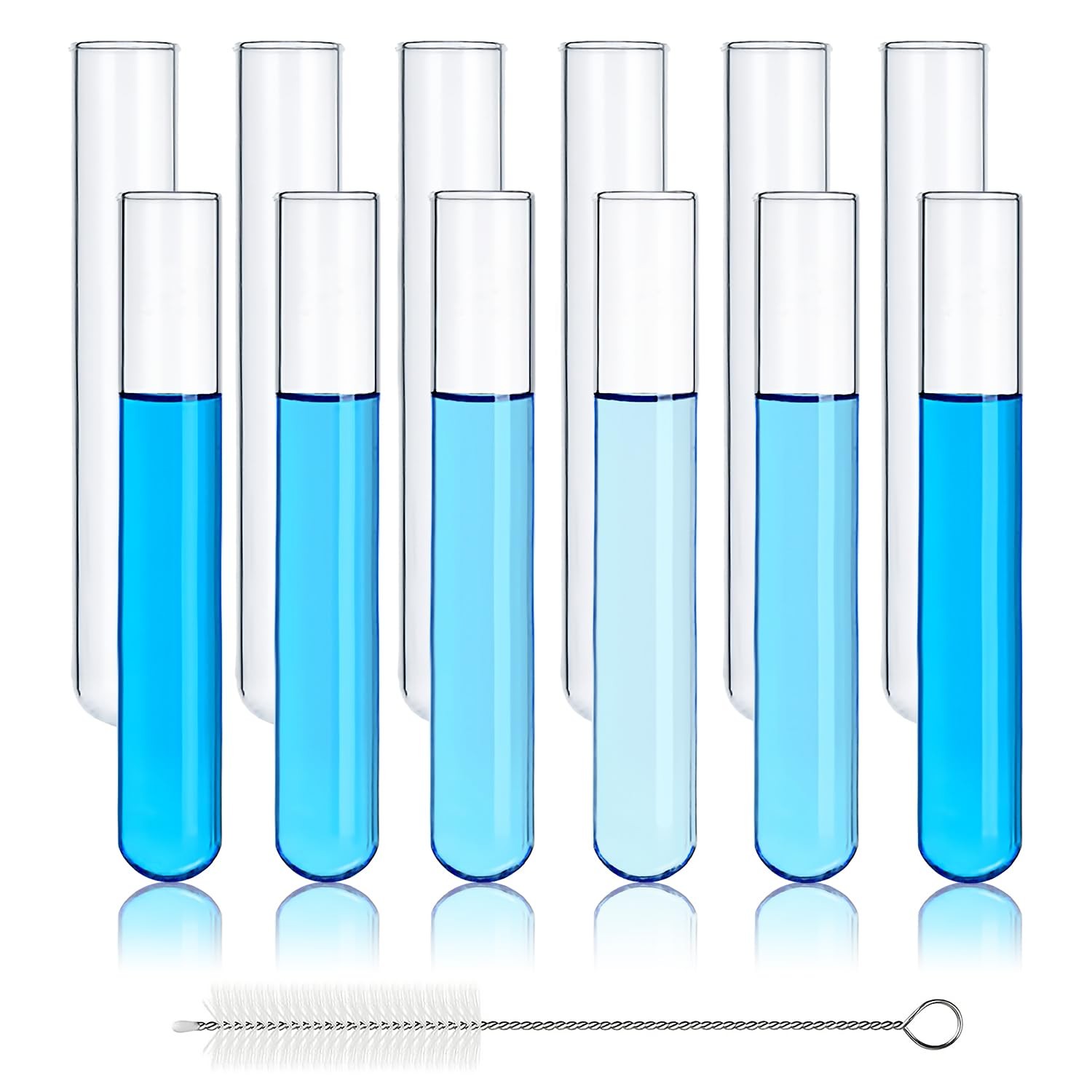 12pcs 35ml Glass Test Tube, 20x150mm Propagation Tubes for Plants, 3.3 Borosi…