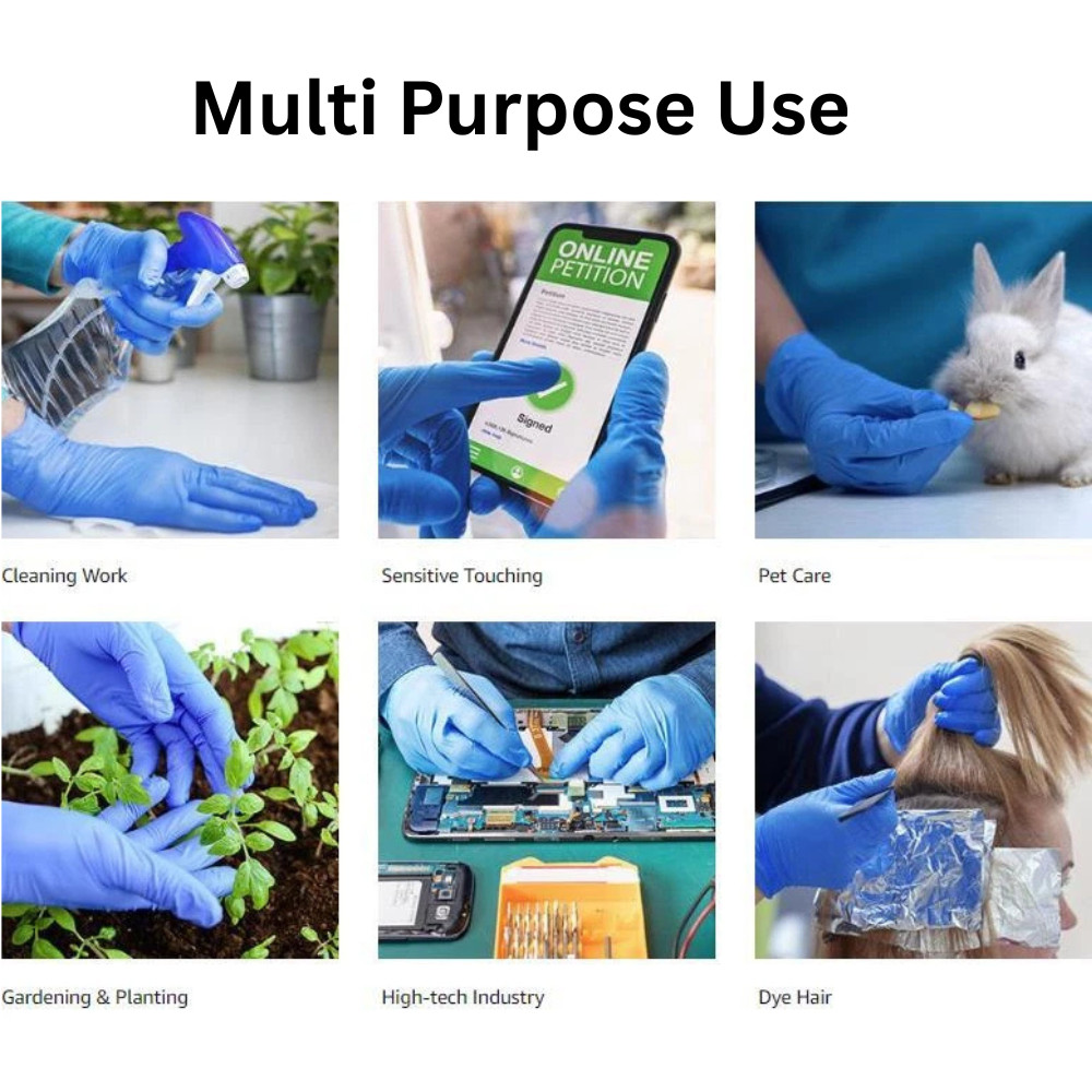 Advance Blue Nitrile Exam Gloves IF 40, 4 Mil Disposable Gloves 100pc S/M/L/XL