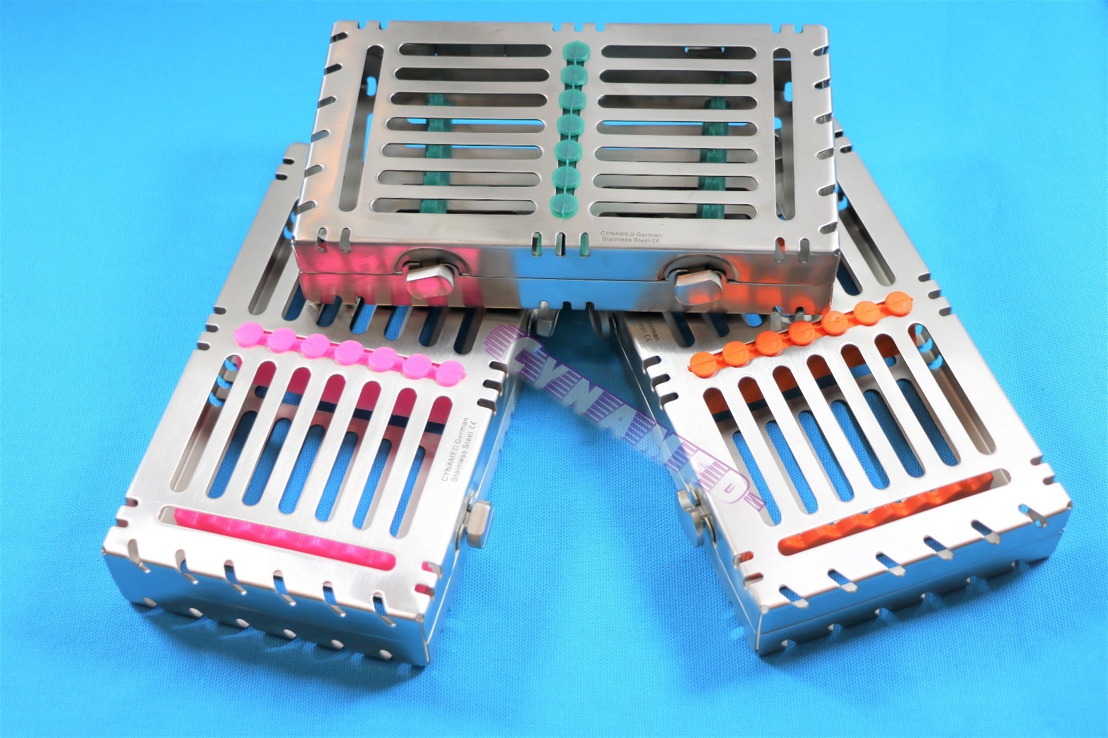 3 PREMIUM DETACHABLE STERILIZING CASSETTES FOR 7 INSTRUMENTS MEDICAL DENTAL VET