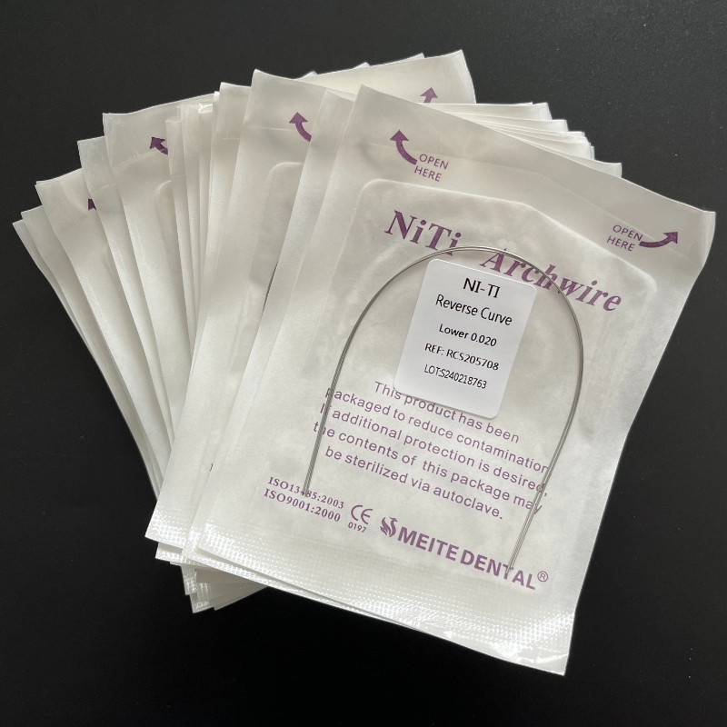 50 Packs Dental Super Elastic Reverse Curve Orthodontic Round Arch Wire NiTi
