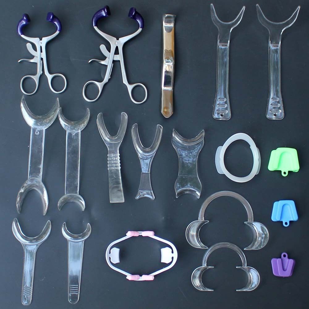Dental Mouth Opener Cheek Lip Retractor Double Head L/M/S Fishtail Photography