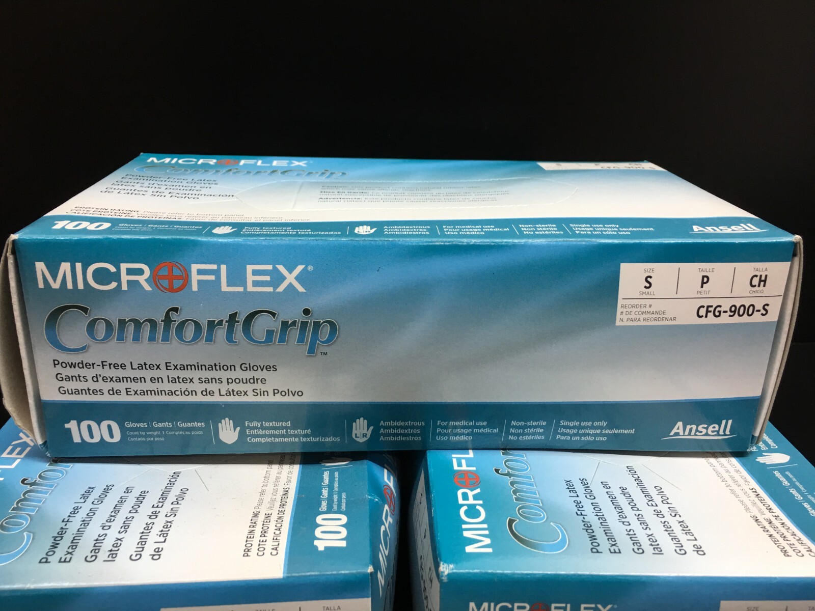 Ansell Microflex REF CFG-900-S ComfortFrip Small Exam Gloves Lot 3 PKS