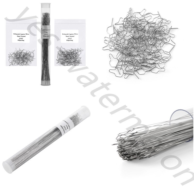 100Pcs Dental Ortho Preformed Bracket Preformed Ligature Wire Long/Short/Twisted