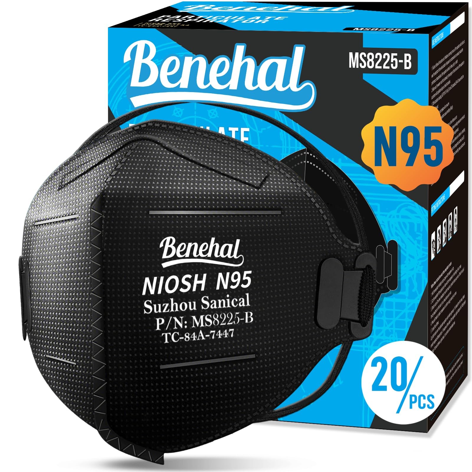 NIOSH Approved N95 Particulate Respirators, Pack of 20 N95 Masks, Individuall…