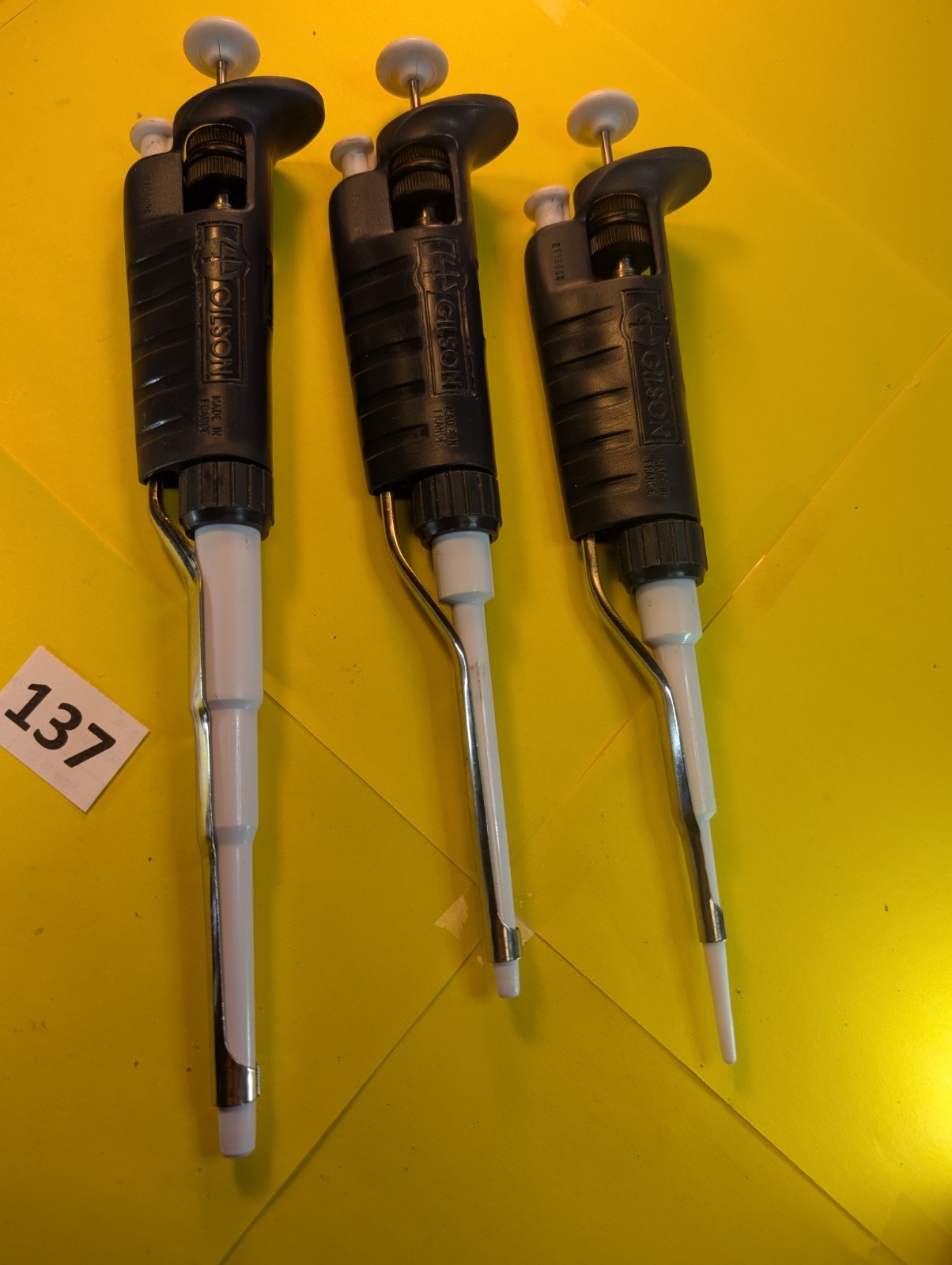 3 Gilson Pipetman Calibrated New Seal Pipettes P1000, P200, P20